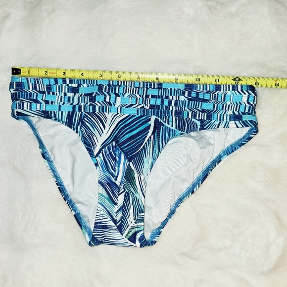 🕊️ La Blanca Blue Palm Leaf Bikini Bottoms size 2 - Picture 5 of 9
